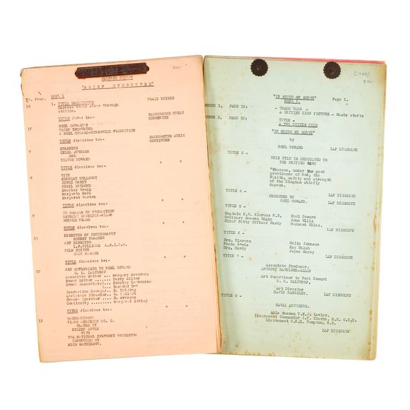 Bonhams TWO NOEL COWARD SCRIPTS. COWARD, NOEL. 18991973. 2 items 1