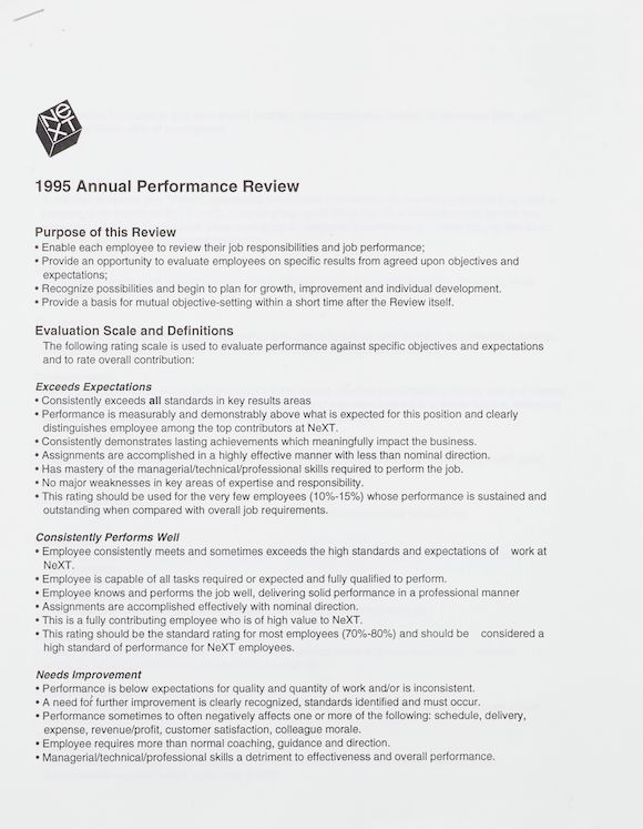 Bonhams JOBS SIGNS A PERFORMANCE REVIEW JOBS, STEVE. 19552011
