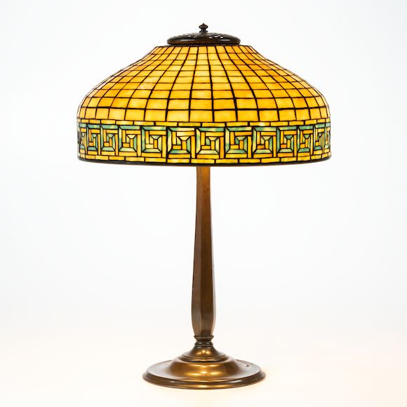 Bonhams Skinner Tiffany Studios Greek Key Table Lamp, New York, New