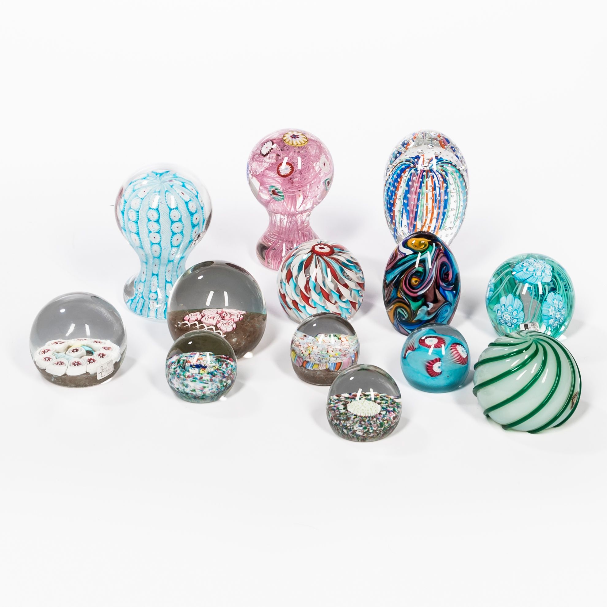 Bonhams Skinner Thirteen Murano Glass Paperweights, unsigned, four