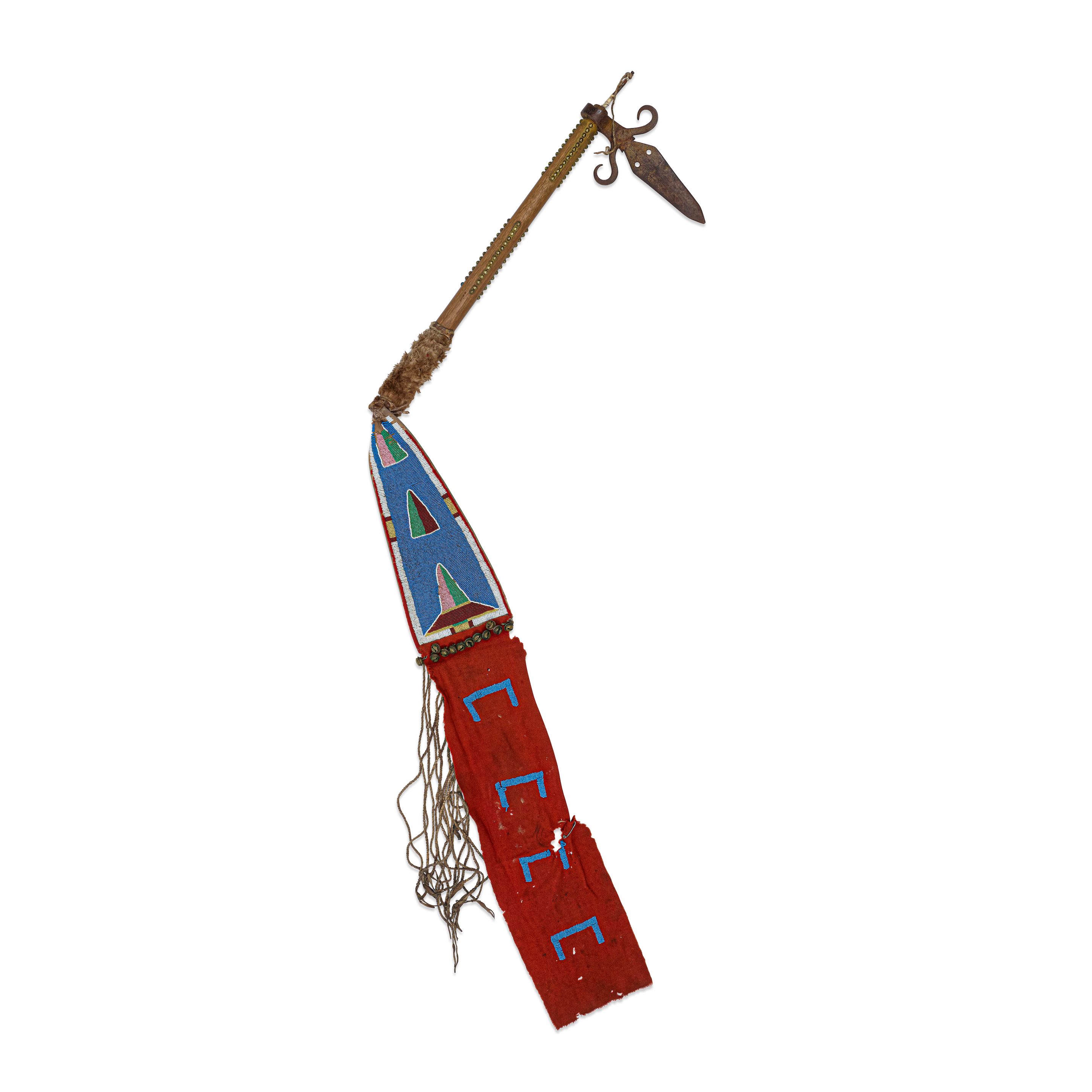 A Flathead spontoon tomahawk with beaded drop