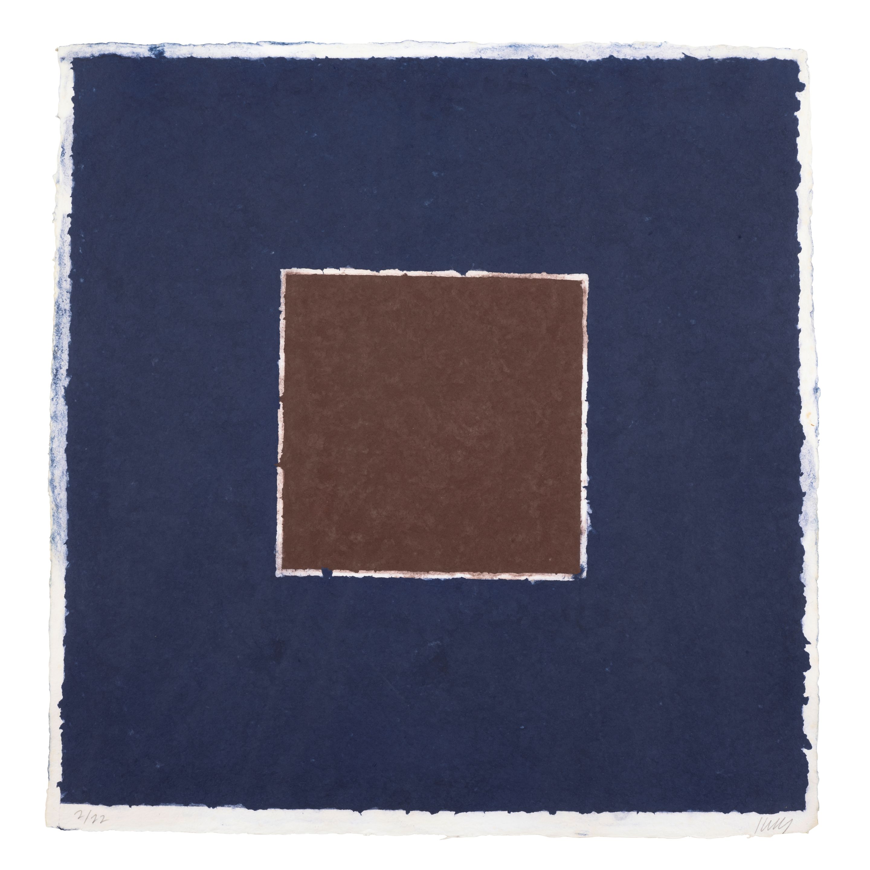 Color Paper Image XX (Brown Square with Blue)