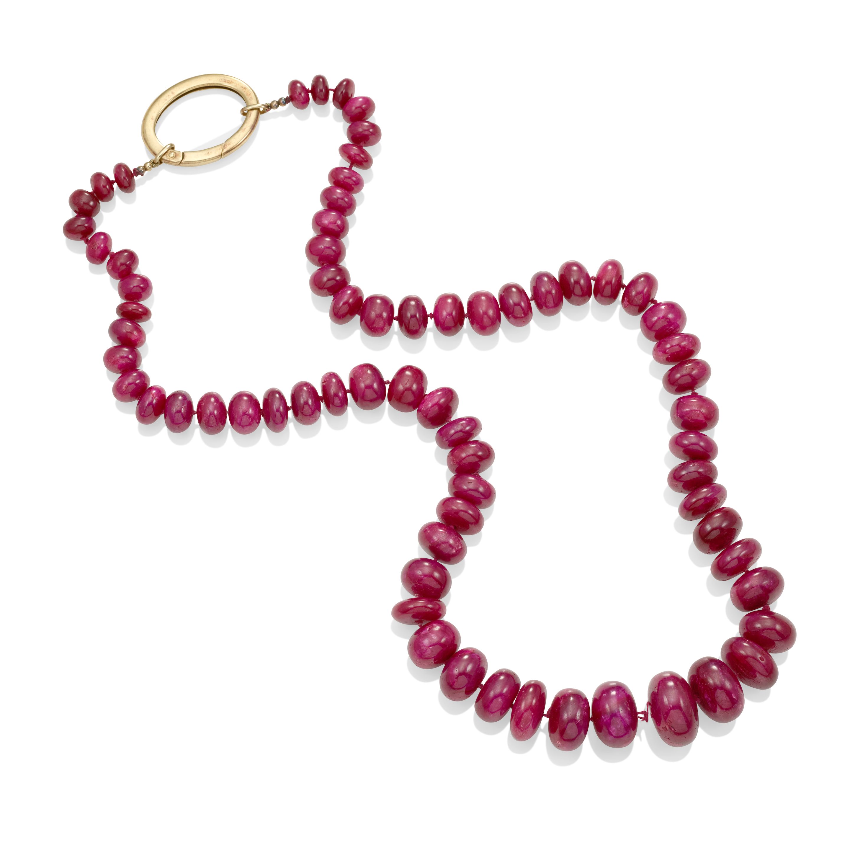 A RUBY BEAD NECKLACE