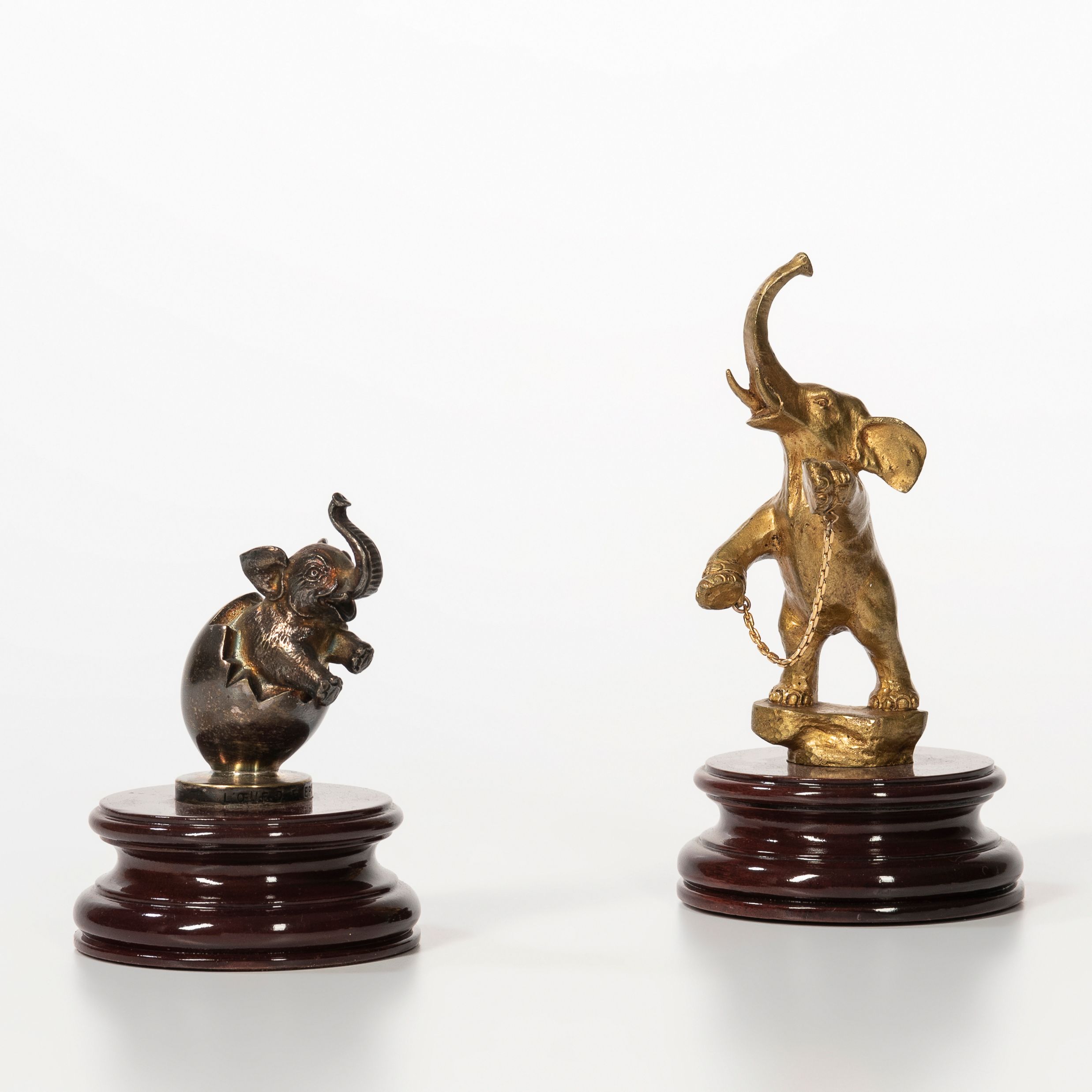 Bonhams Skinner Two Elephant Hood Ornaments possibly France, early