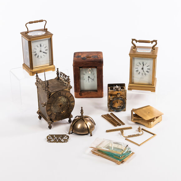 Bonhams Skinner Three French Carriage Clocks and Parts
