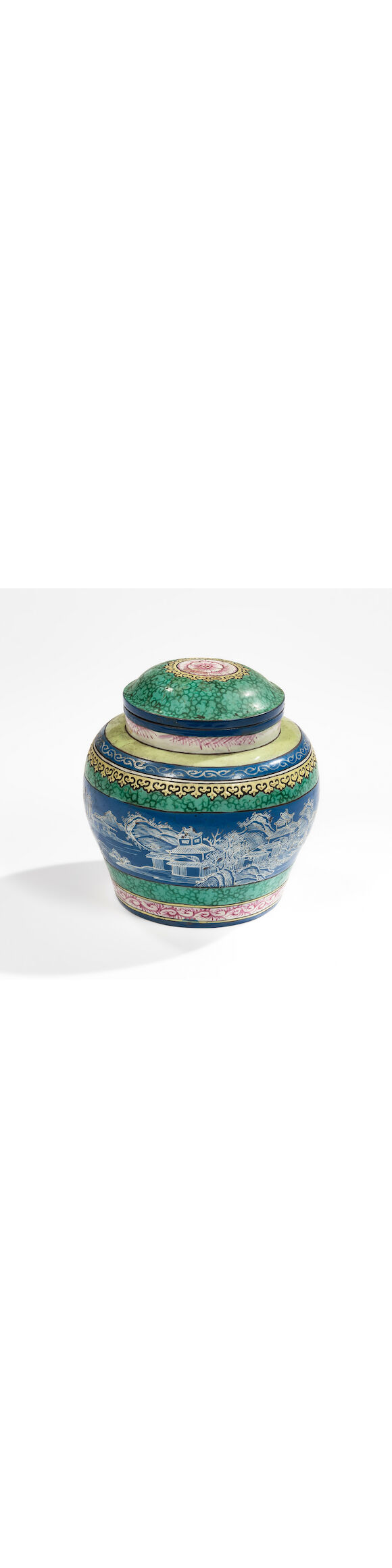 Bonhams Skinner Polychromeenameled Yixing Tea Caddy