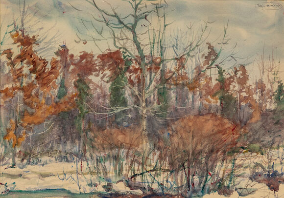 Bonhams Skinner : Dodge Macknight (American, 1860-1950) Snowy Scene ...
