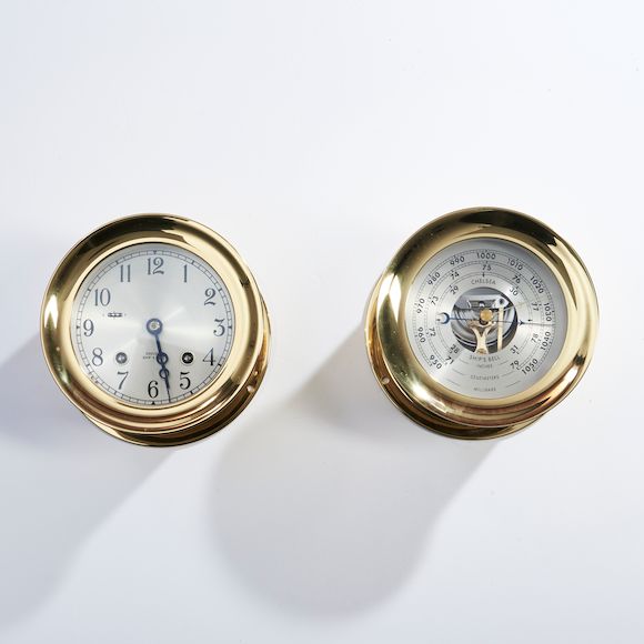 Bonhams Skinner Chelsea Ship's Bell Clock and Barometer 20th century