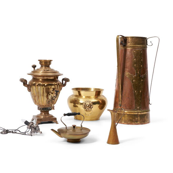 Which Ression Items Bonhams Skinner : Three Russian Brass Items
