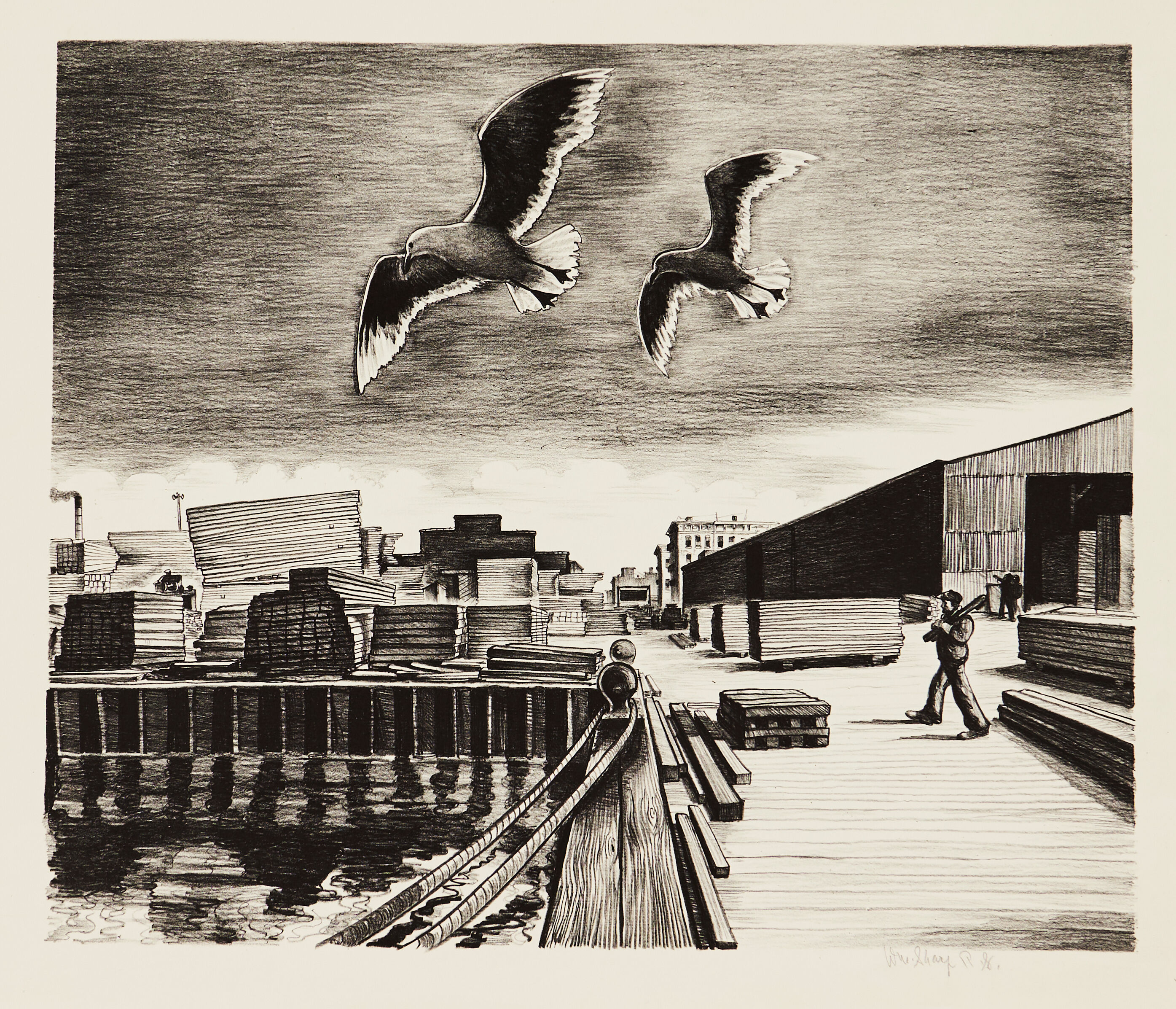 Gulls and Pier - Thumb 2