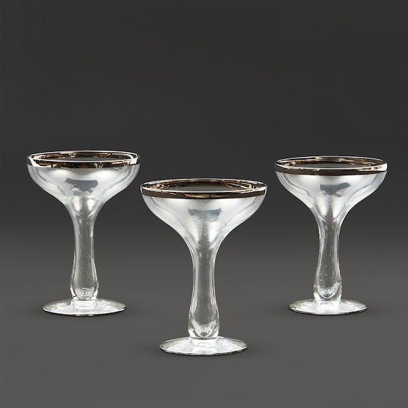 Bonhams Skinner Fifteen Hunt Glass Company Champagne Coupes Corning, New York, 20th century