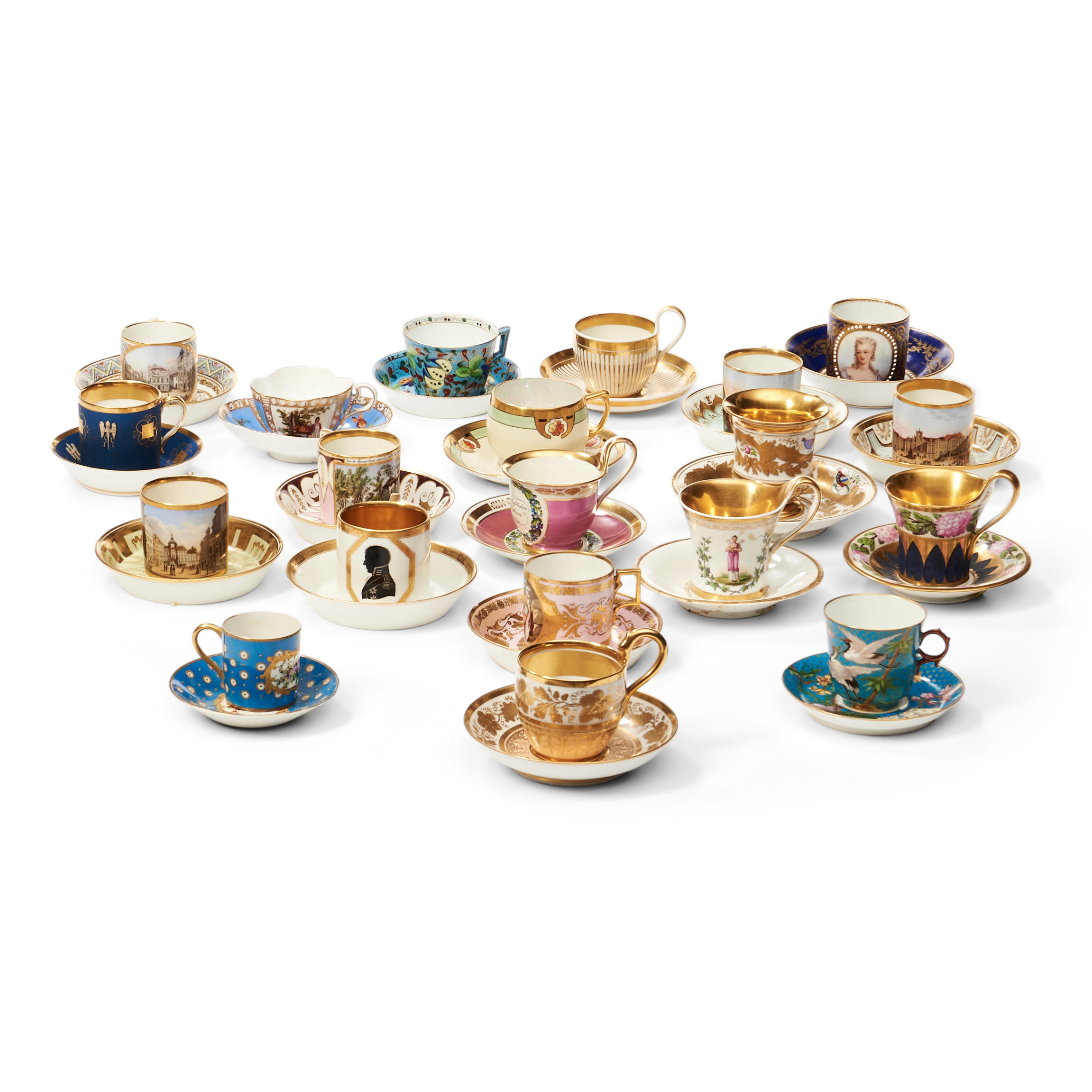 Bonhams Skinner : Twenty Continental Porcelain Cups and Saucers