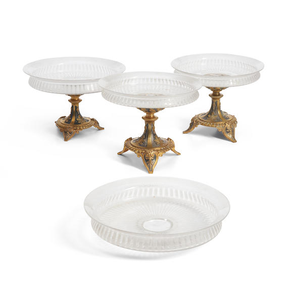 Bonhams Skinner : Four Henri Picard Gilt-bronze and Glass Tazza, 19th ...