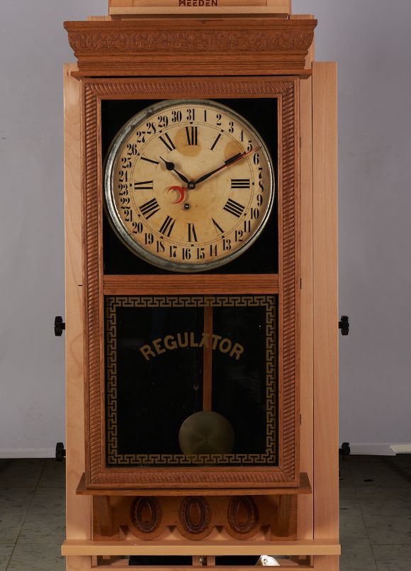 Bonhams Skinner : Oak Regulator Wall Clock by E. Ingraham & Co.