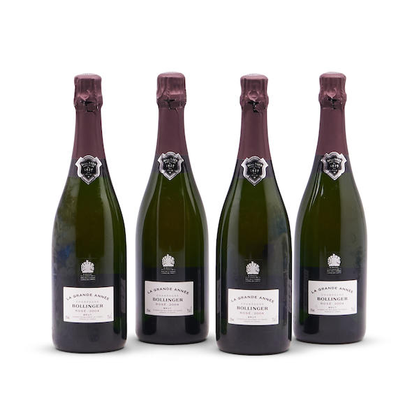 Bonhams Skinner : Bollinger La Grande Annee Rose 2004, 4 bottles