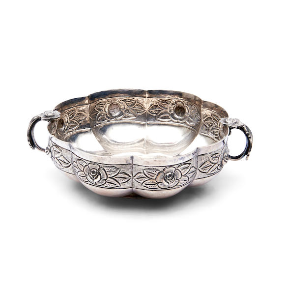 Bonhams Skinner : Sanborns Aztec Rose Pattern Sterling Silver Bowl,