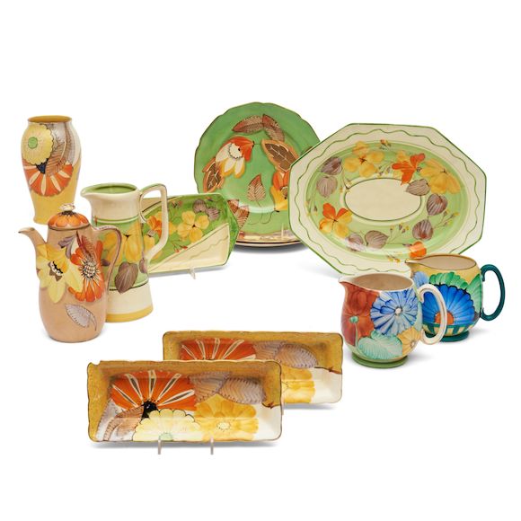 Bonhams Skinner Twelve Pieces of Gray's Pottery Tableware Hanley and