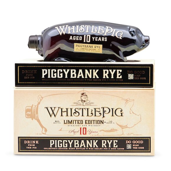 Bonhams Skinner Whistle Pig Piggy Bank Rye 10 Years Old (1 750ml bottle)