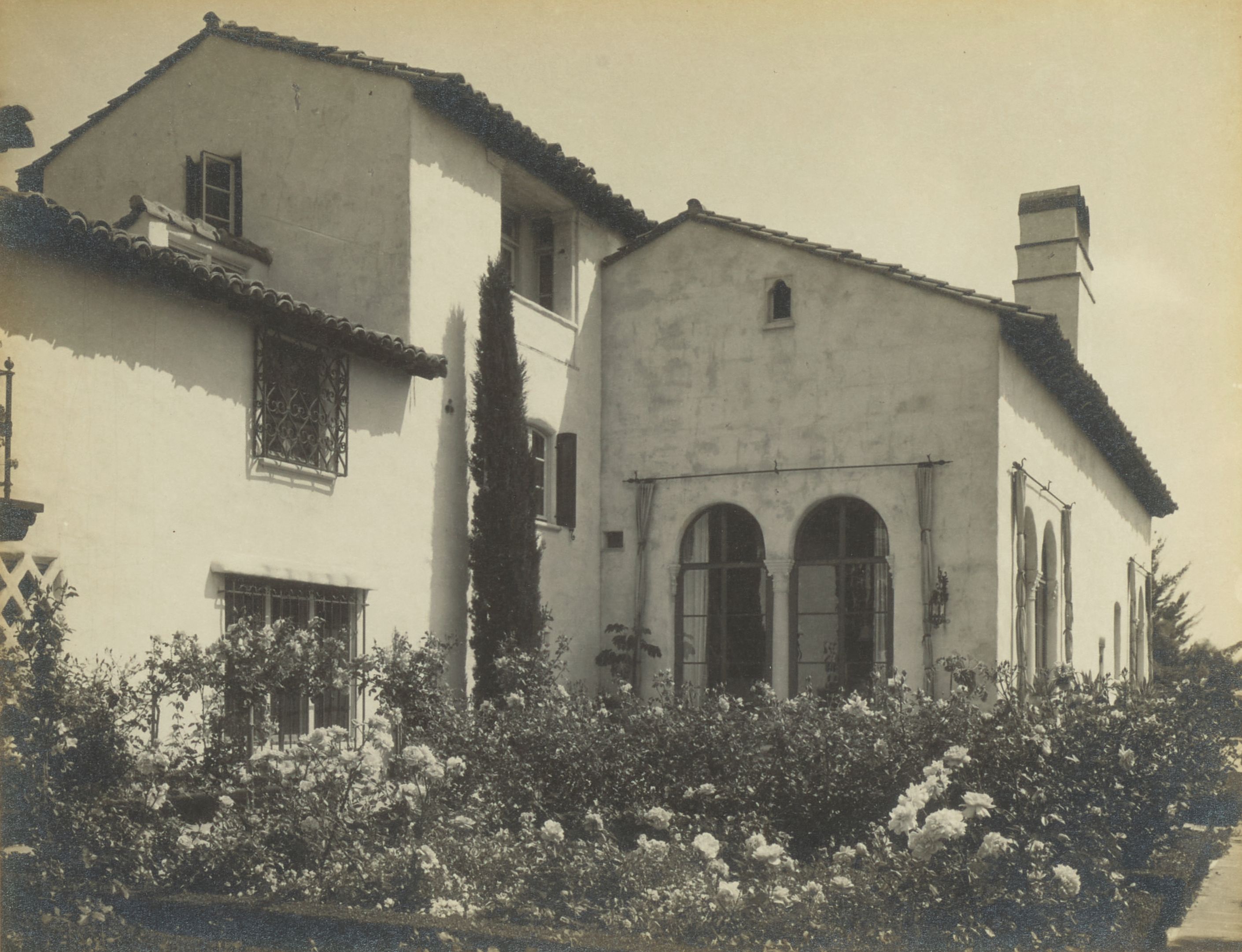 Garfield Merner Home, Hillsborough, California (View with Gardens)