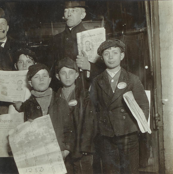 Bonhams : Lewis Wickes Hine (1874-1940); Selected Images of Newsies ...