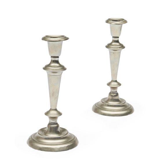 Bonhams Skinner Pair of German Silver Candlesticks, England or Europe