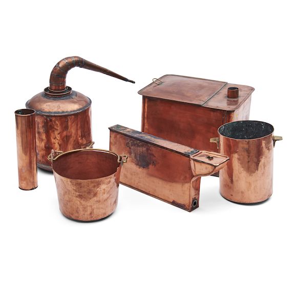 Bonhams Skinner Six Copper Household Items, late 19th/early20th century.