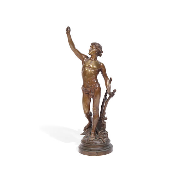 Bonhams : A PATINATED BRONZE FIGURE PAX LABORAfter E. Drouot (Salon des ...