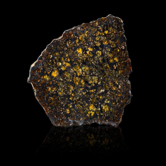 Bonhams : Brahin Pallasitic Meteorite--Complete Slice