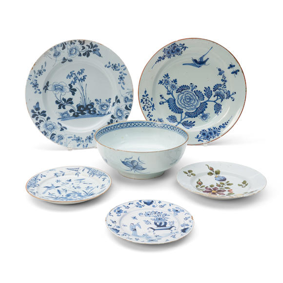 Bonhams Skinner : Six Pieces of English and Dutch Tin Glazed ...