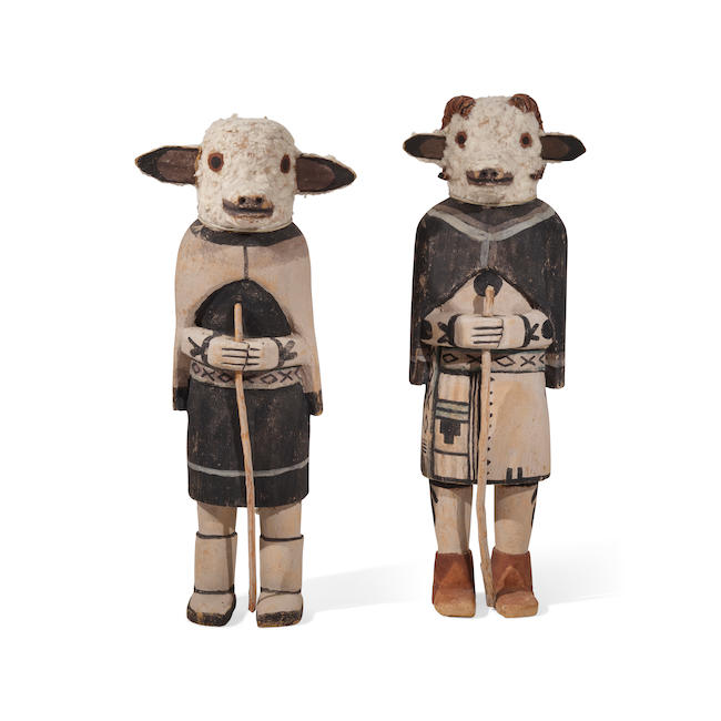 A pair James Kootshongsie (Jimmie Koots) sheep katsina dolls