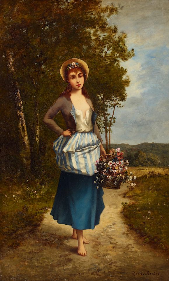 Ancienne Carte Postale CPA – Petite Fille Au Panier De Fleur, Paris (vers 1900)
