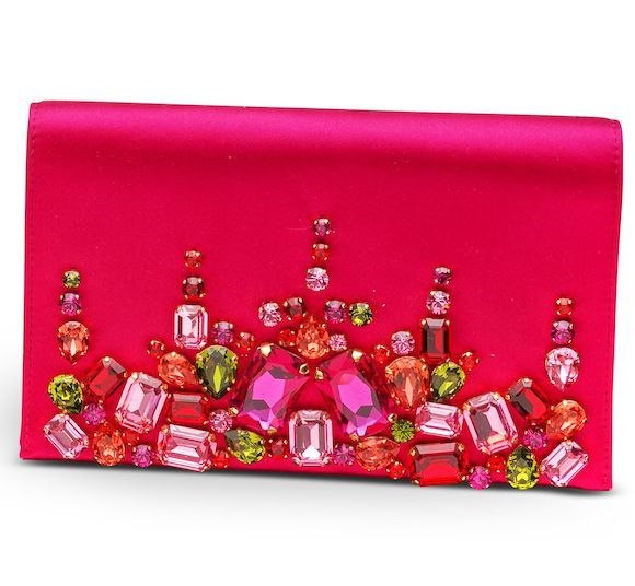 Bonhams Skinner Prada Hot Pink and Multicolored Rhinestone Clutch