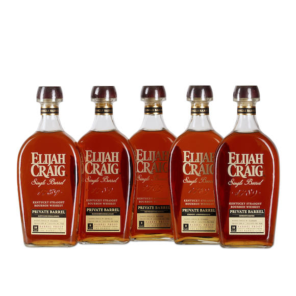 Bonhams Skinner Elijah Craig 10 Years Old Single Barrel Barrel Proof Store Picks (5 750ml bottles)