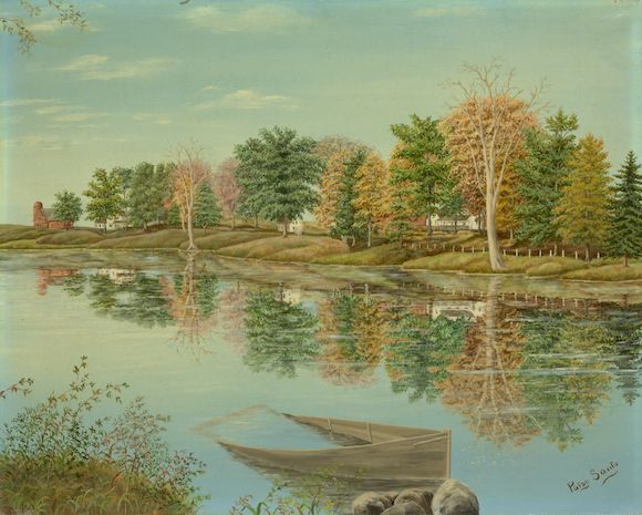 Bonhams : Pasquale (Patsy) Santo (1893 1975) Rowboat on Lake Lauderdale