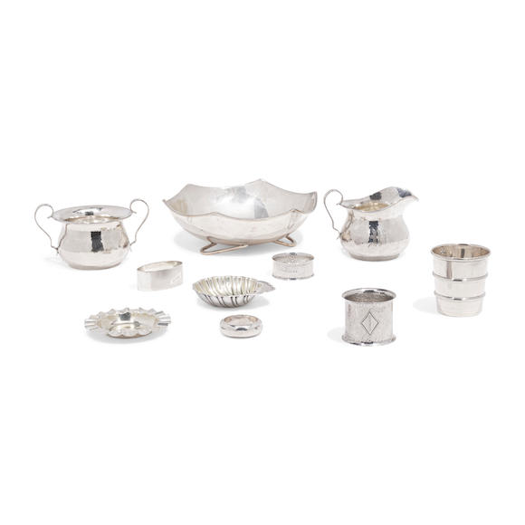 Bonhams : NINE AMERICAN AND MEXICAN STERLING SILVER HOLLOWARE ARTICLES ...