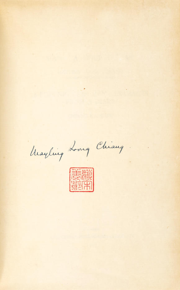 Bonhams : CHIANG, MAYLING SOONG. 1898-2003, & CHIANG KAI-SHEK. 1887 ...