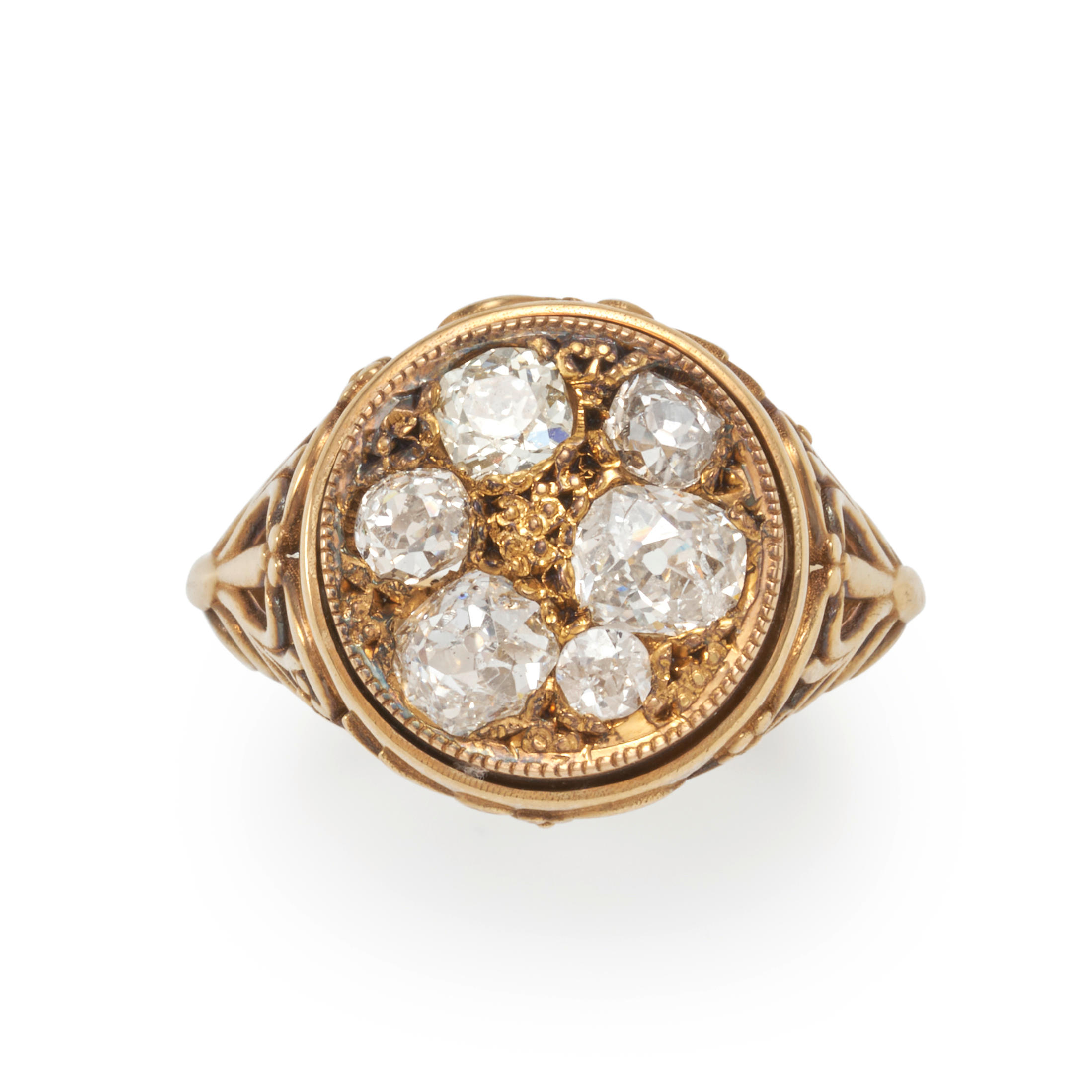 Bonhams Cars : A 14K GOLD AND DIAMOND RING