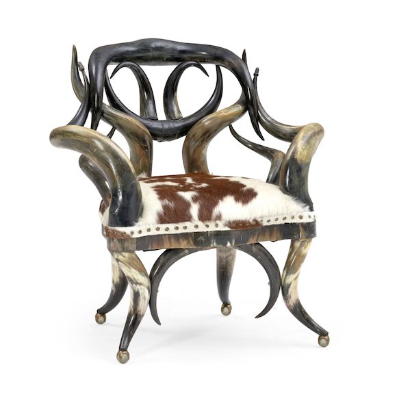 Bonhams Skinner Victorian Steer Horn Armchair Attributed to Wenzel