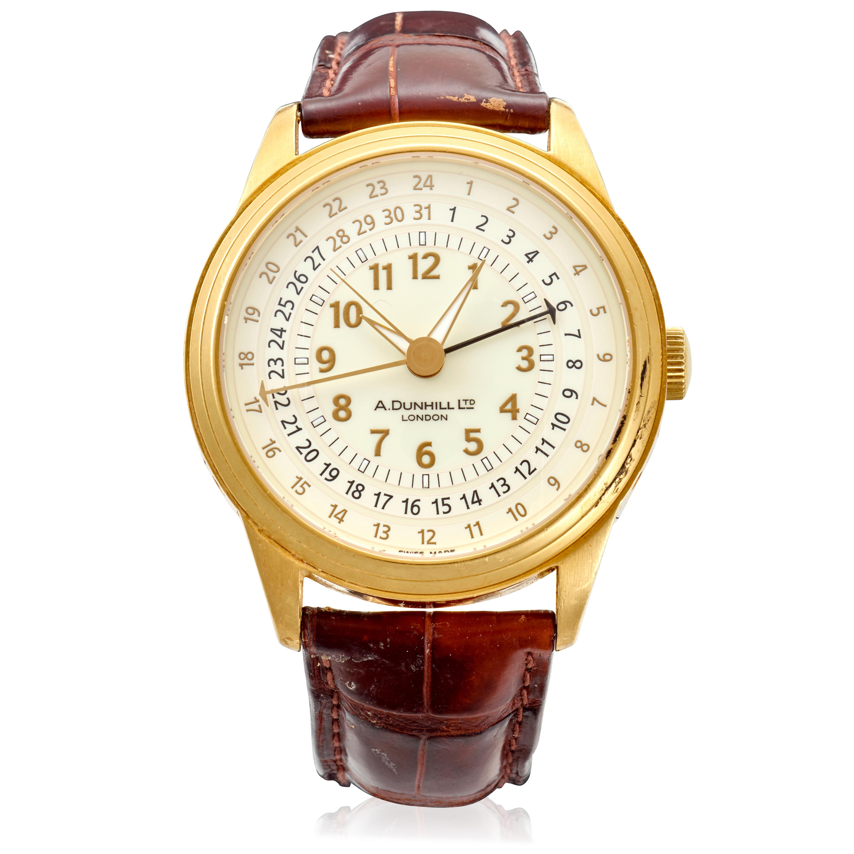 Bonhams ALFRED DUNHILL. AN 18K GOLD LIMITED EDITION AUTOMATIC CALENDAR WRISTWATCH A Centric Ref 8093 1127