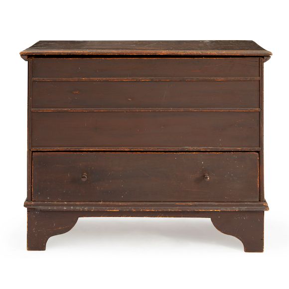 Bonhams Skinner Pine Chest over Drawer, New England, early 18th century.