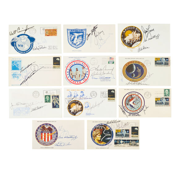 Bonhams : APOLLO ASTRONAUT SIGNED COVER GROUP. Set of 10 covers and 1 ...