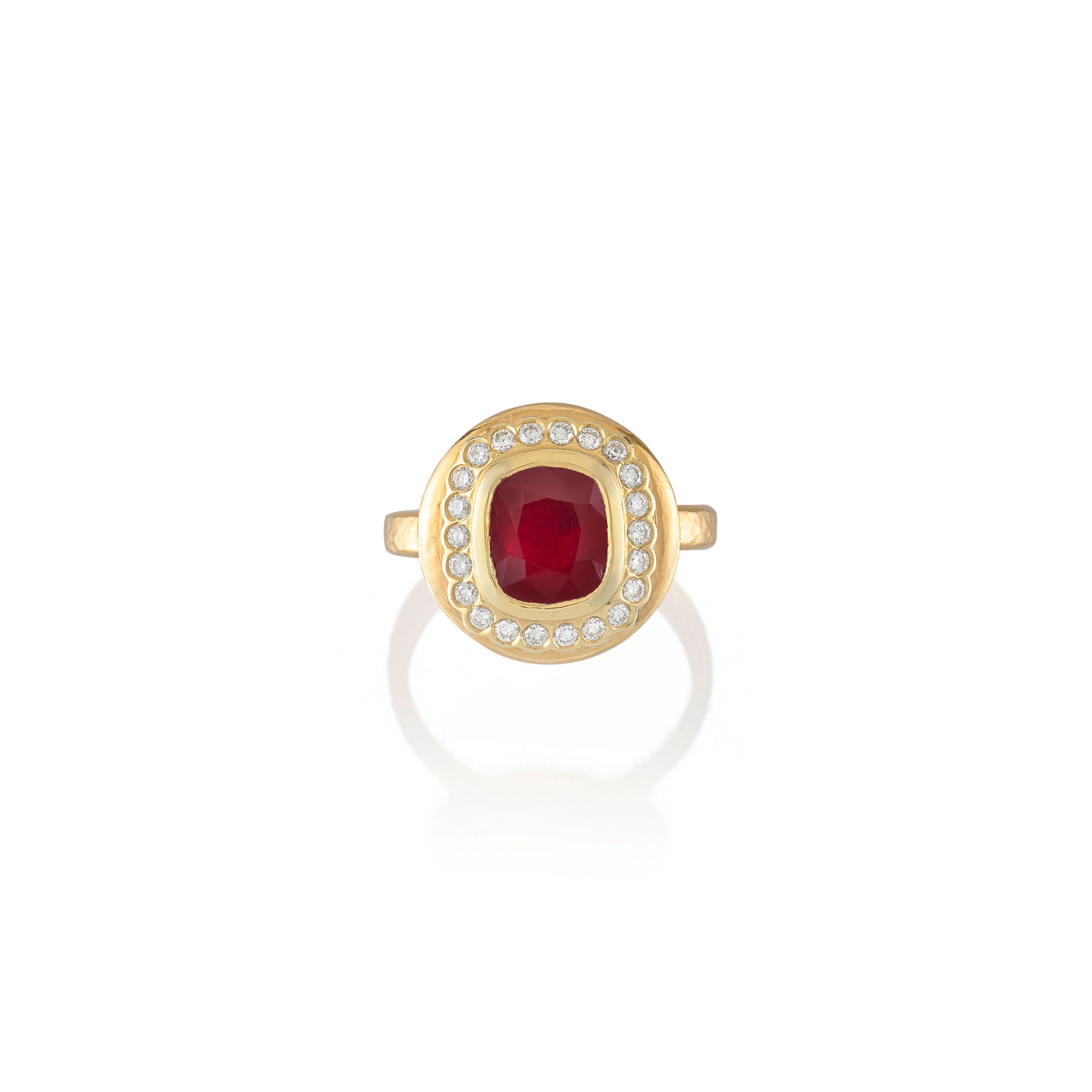 A RUBY AND DIAMOND RING