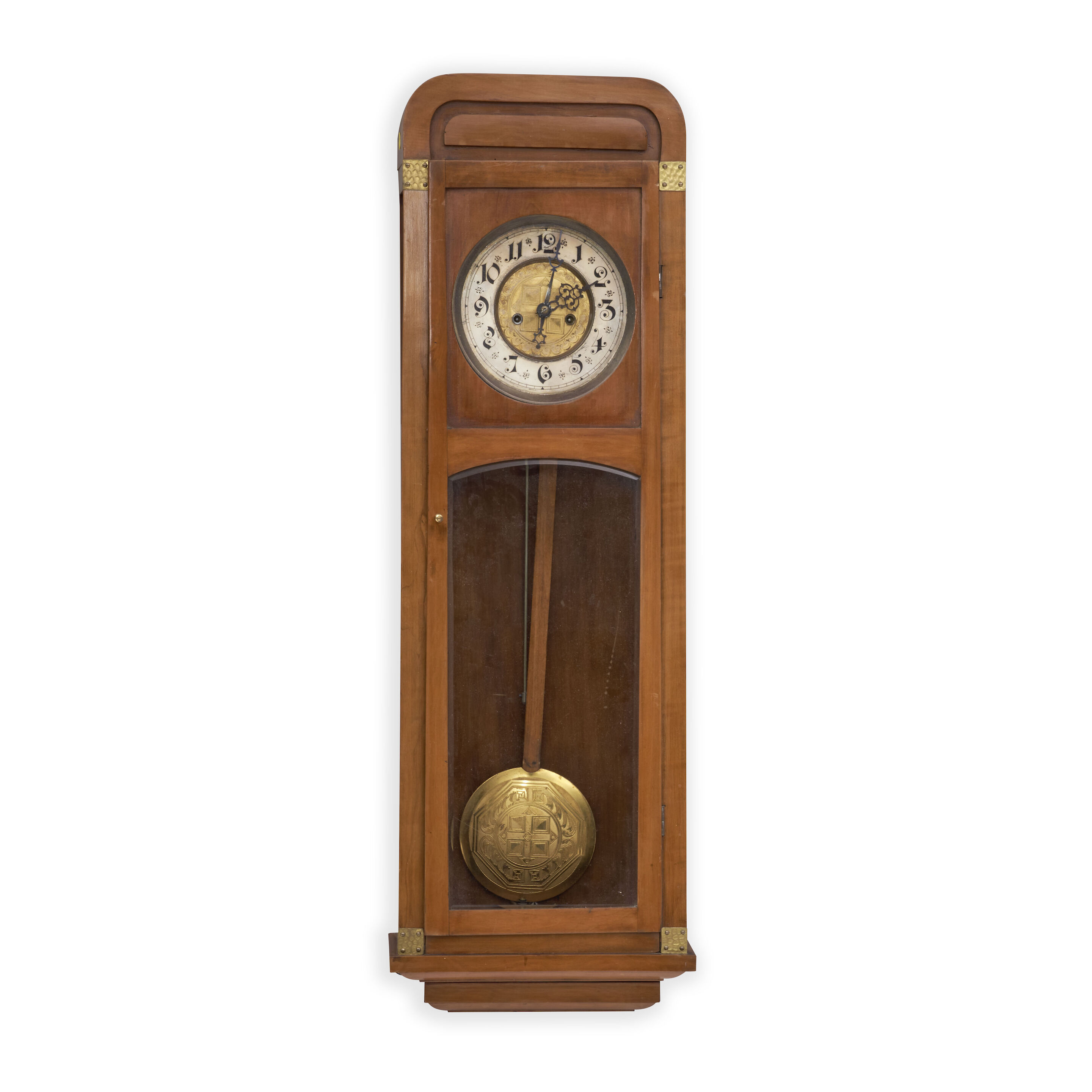 Bonhams Skinner Fruitwood Weight Driven Regulator Wall Clock