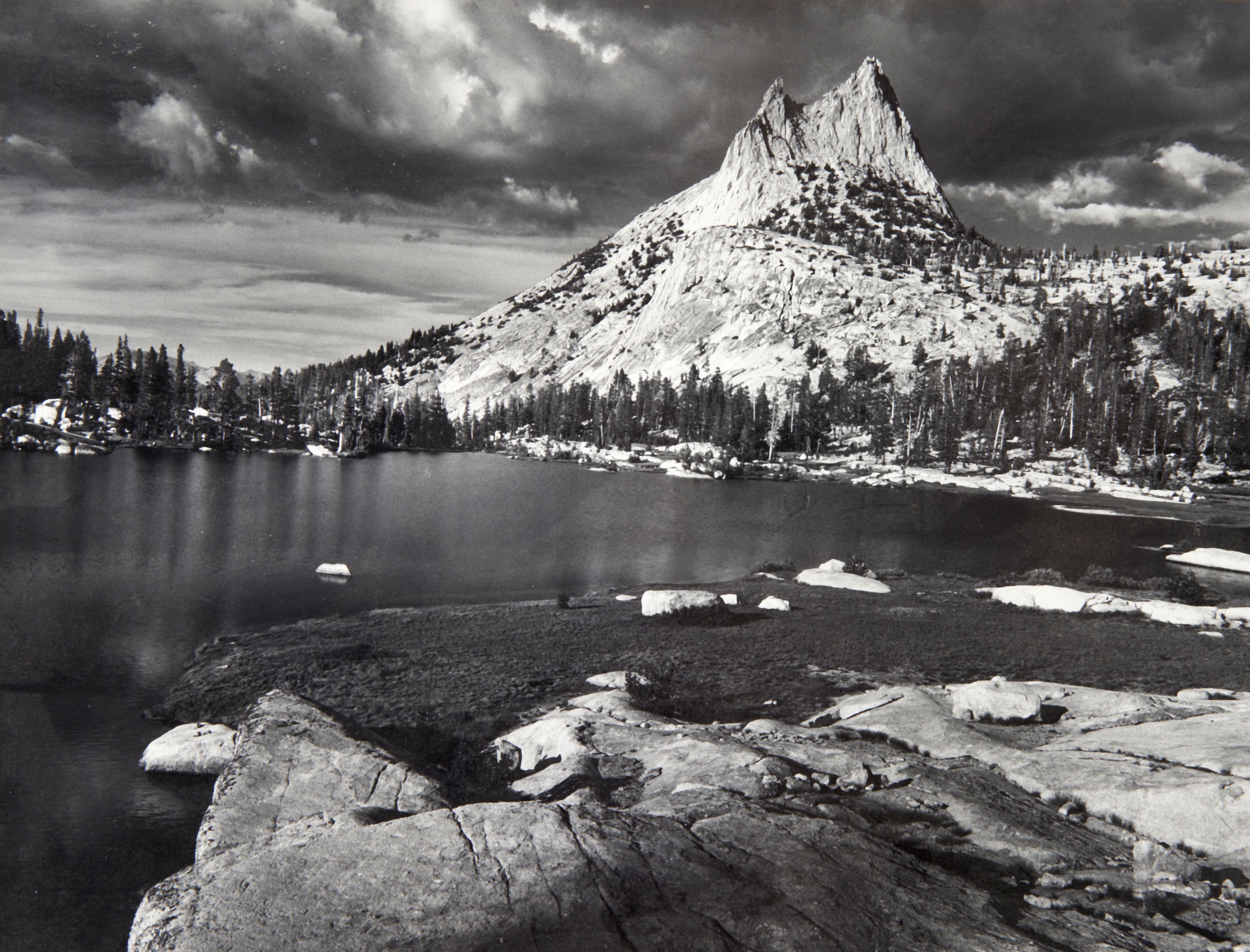 Cathedral Peak and Lake, Yosemite National Park, California