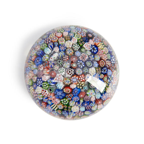 Bonhams Skinner : BACCARAT CLOSE-PACKED MILLEFIORI GLASS PAPERWEIGHT ...