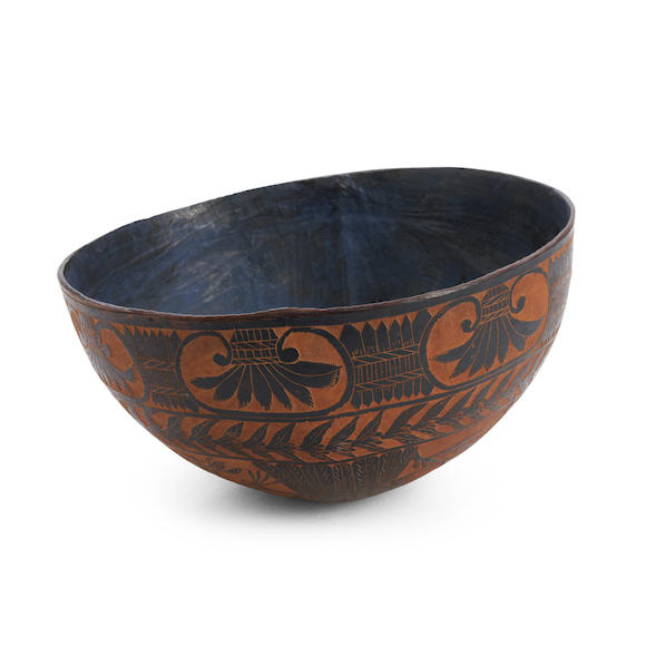 Bonhams Skinner : Mrs. Lucy L. Thompson Relief-carved Gourd Bowl ...