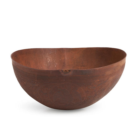 Bonhams Skinner : Relief-carved Gourd Bowl, 19th century.