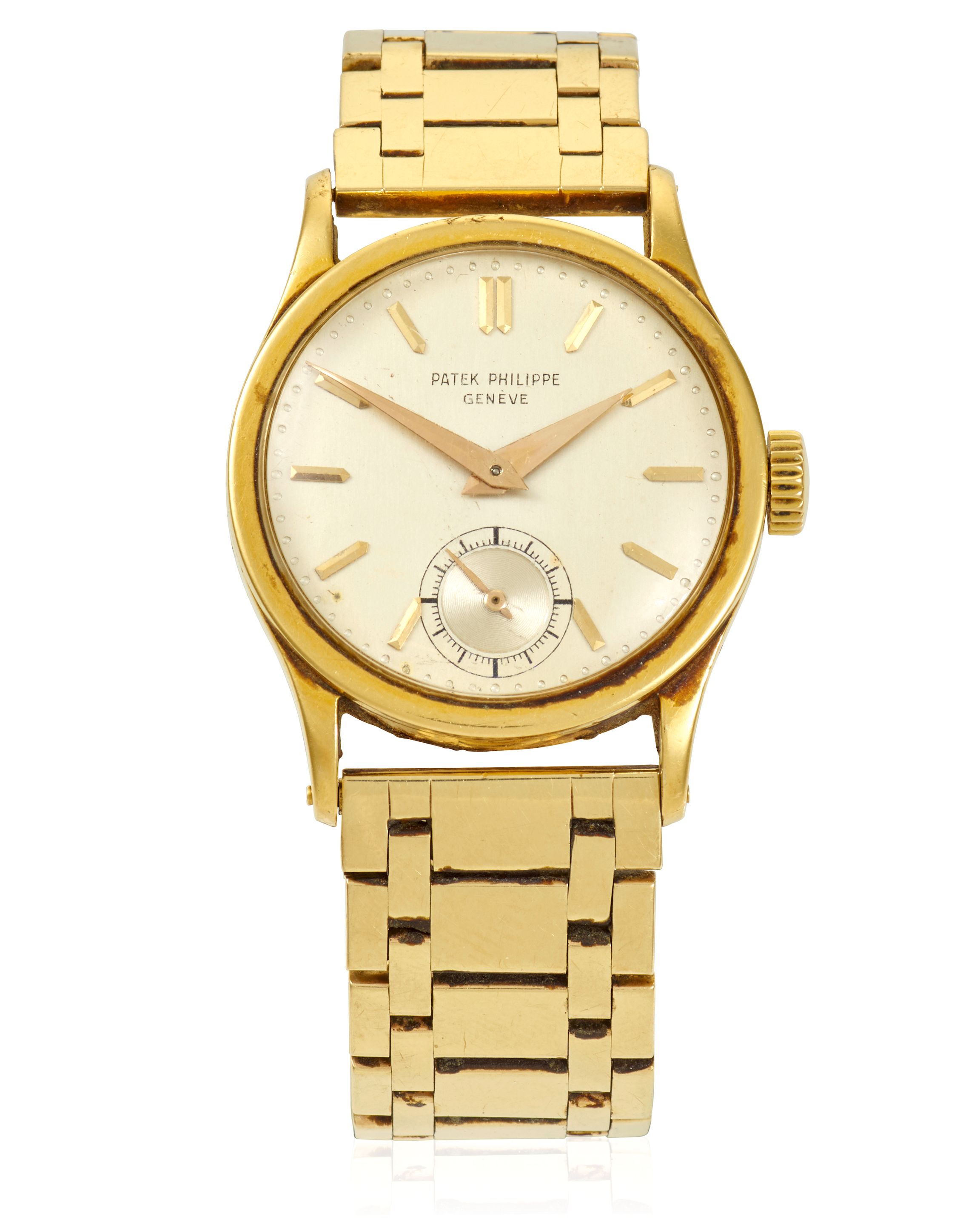 Bonhams PATEK AN 18K GOLD MANUAL WIND BRACELET WATCH