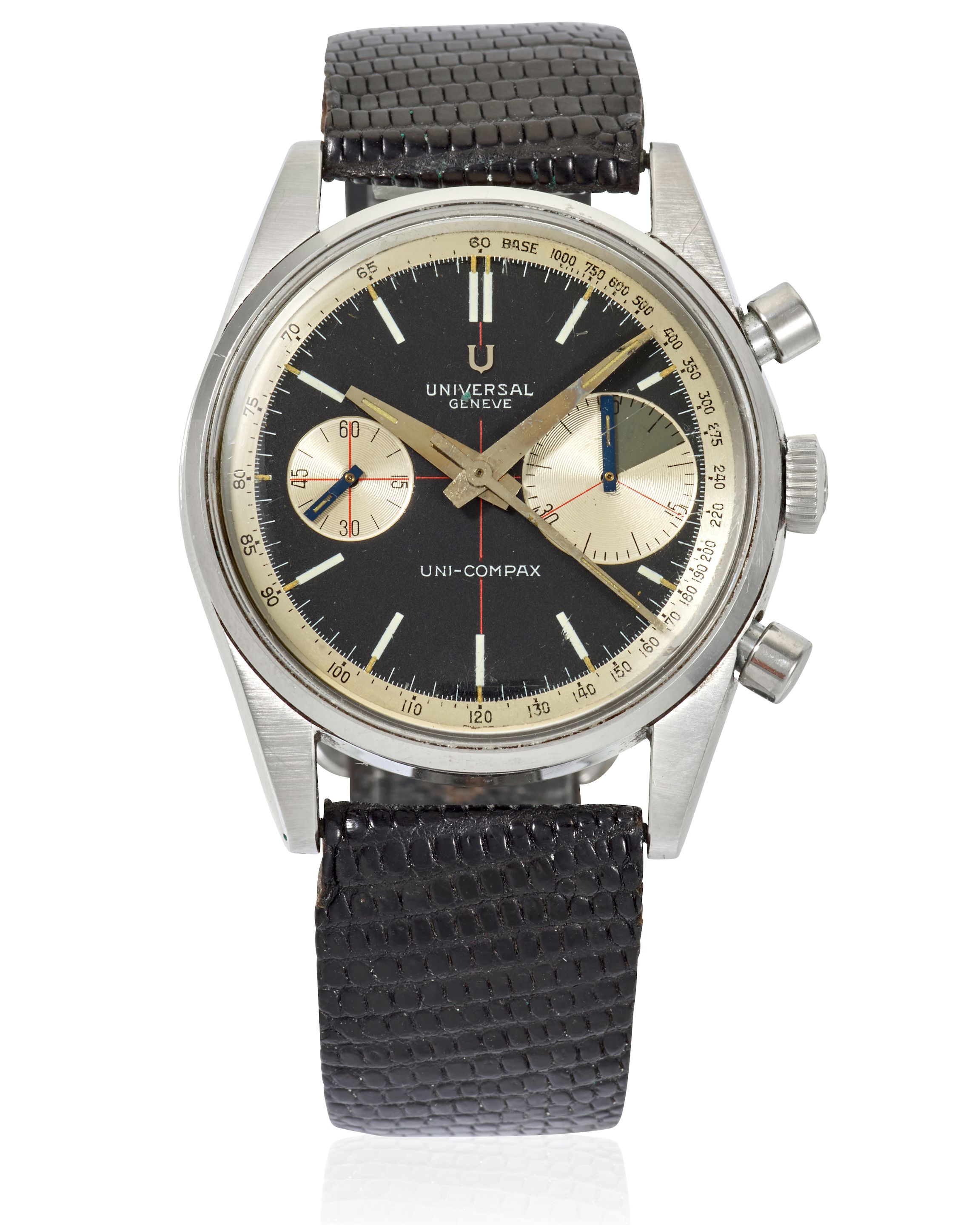 Bonhams : UNIVERSAL GENÈVE. A STAINLESS STEEL MANUAL WIND