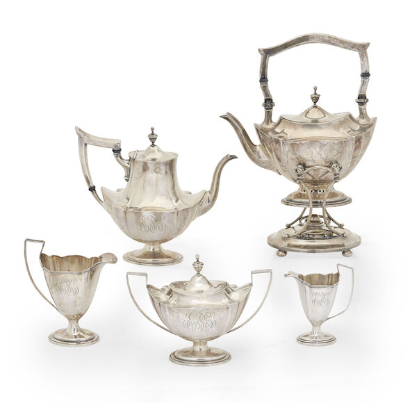Bonhams Skinner : Five-piece Bailey, Banks & Biddle Sterling Silver Tea ...